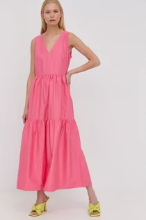 Sukienki - Boss BOSS sukienka kolor różowy maxi oversize - Boss - grafika 1
