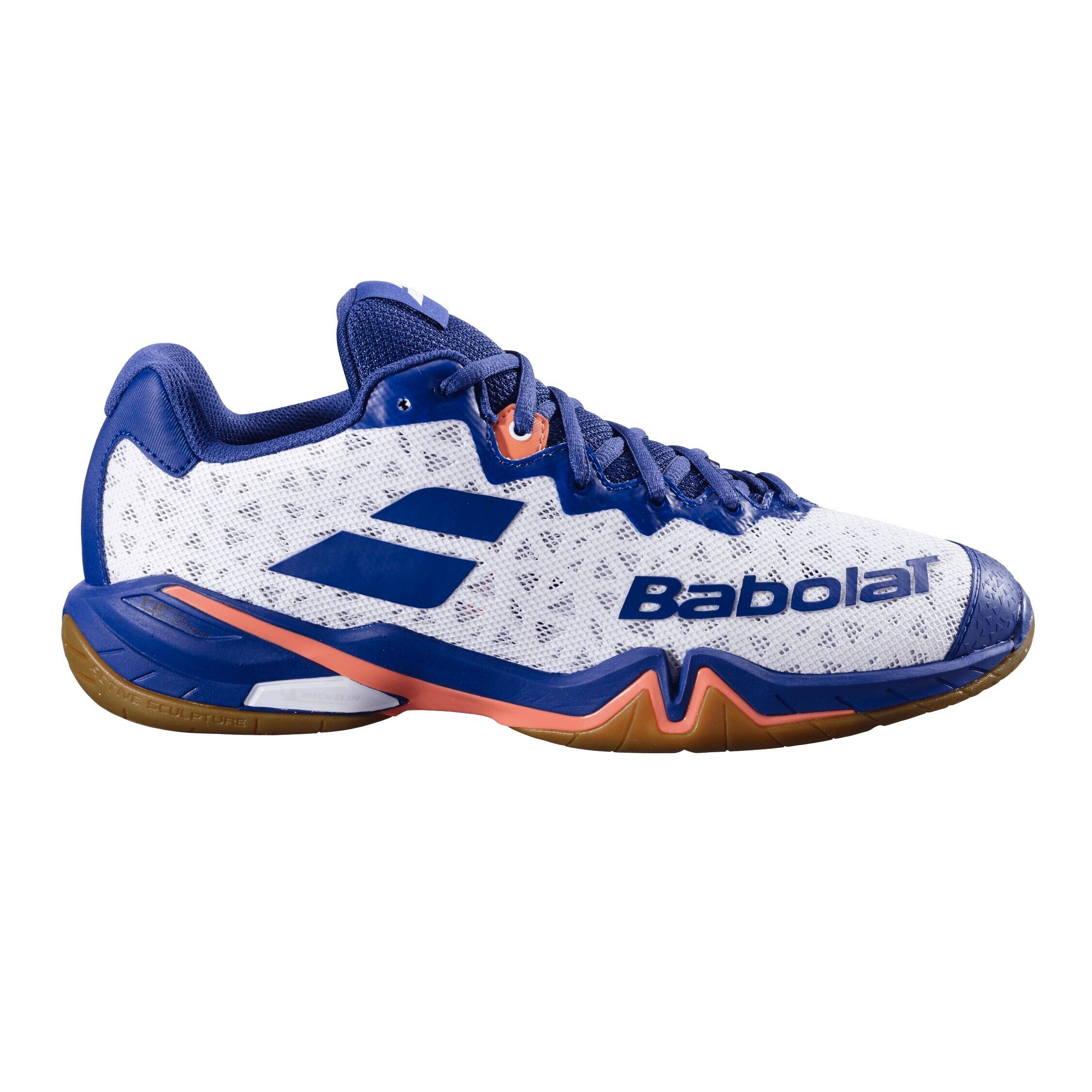 Męskie buty gimnastyczne Babolat Shadow 4 Men White/Blue Navy EUR 45