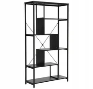 Regały - Regał Net A Czarny Mat/Czarny Industrialny Loft Salon - miniaturka - grafika 1