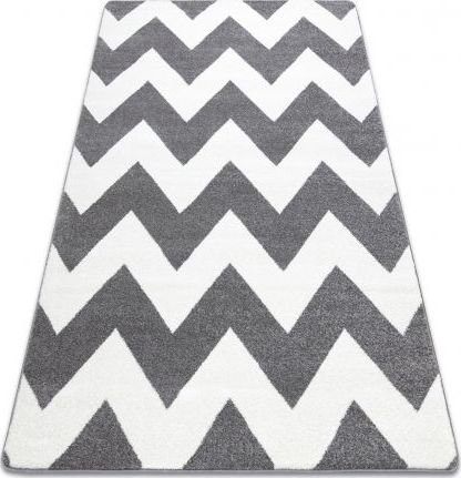 Dywany Łuszczów Dywan SKETCH - FA66 szaro/biały - Zygzak, 200x290 cm