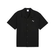 Koszule męskie - Koszula męska Puma WARDROBE ESS SEERSUCKER RELAXED czarna 62966301 - miniaturka - grafika 1
