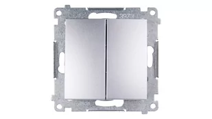 Kontakt Simon KONTAKT-SIMON Łącznik świecznikowy do wersji IP44 10 AX, srebrny mat - Wyłączniki światła i elektryczne - miniaturka - grafika 1