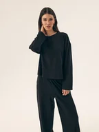 Bluzki damskie - Koszulka damska z długim rękawem Ruthie Esotiq czarny M - miniaturka - grafika 1