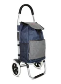 Torby i wózki na zakupy - Wózek na zakupy Trolej ST300 granatowo-szary klapa z klamrą wodoodporny kieszeń chłodząca - miniaturka - grafika 1