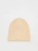 Czapki dla dzieci - Reserved - Dzianinowa czapka z wiskozą - złamana biel - miniaturka - grafika 1