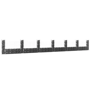 Vidaxl shumee shumee gabionowe z 7 słupkami żelazo 740x20x100 cm - Ogrodzenia - miniaturka - grafika 1