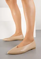 Baleriny - Ciemnobeżowe Klasyczne Balerinki Vices ze Skórzaną Wkładką Tamelirra - miniaturka - grafika 1