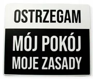 Tablice i flipcharty - Tabliczka na drzwi Mój pokój moje zasady Czarna - miniaturka - grafika 1