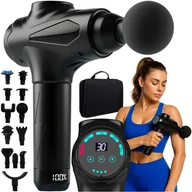 Masażery - Pistolet do Masażu Masażer do Ciała Pleców Stóp Massage Gun + Końcówki Etui - miniaturka - grafika 1
