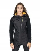 Kurtki damskie - Kurtka Długa Bluza Damska Kaptur Polar 530-02 r M - miniaturka - grafika 1