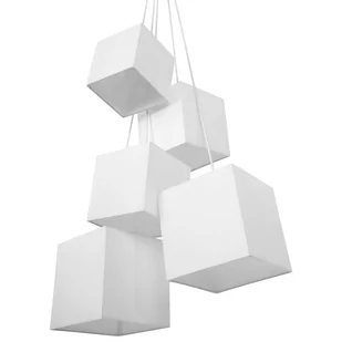 Beliani Lampa wisząca Lampa wisząca 5 kloszy biała MESTA - Lampy sufitowe - miniaturka - grafika 1