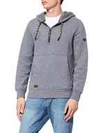 Bluzy męskie - camel active Męska bluza z kapturem, niebieski (Night Blue), S - miniaturka - grafika 1
