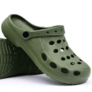 Klapki Kroksy Basenowe Ogrodowe Gumowe Piankowe Męskie Wojskowa Zieleń 44 - Moda i Uroda OUTLET - miniaturka - grafika 1
