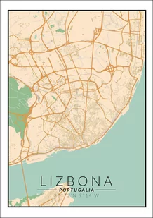 Plakat, Lizbona mapa kolorowa, 40x50 cm - Plakaty - miniaturka - grafika 1