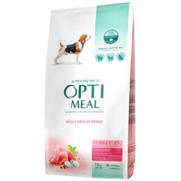 OPTI MEAL ADULT MEDIUM BREED SUCHA KARMA DLA PSA DOROSŁE ŚREDNICH RAS Z INDYKIEM 12KG