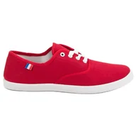 Trampki damskie - McKey Klasyczne Czerwone Tenisówki - ButyModne - miniaturka - grafika 1