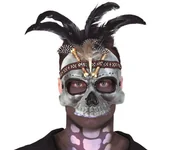 Dodatki do strojów karnawałowych - Maska Voodoo Z Piórami - miniaturka - grafika 1