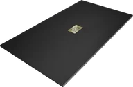 Brodziki prysznicowe - Mexen Hugo brodzik prostokątny SMC 170 x 100 cm, czarny, maskownica złota - 42701017-G - miniaturka - grafika 1