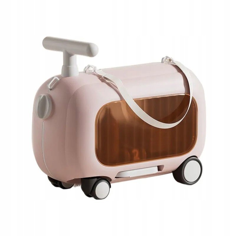 Walizka KABINOWA DLA DZIECI Jeżdżąca JEŹDZIK BAGAŻ PODRĘCZNY RÓŻOWA