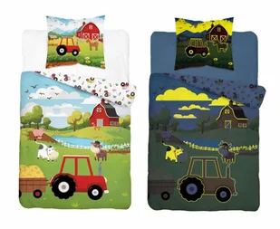 Pościel bawełniana dziecięca świecąca 140x200 5545a farma fluo - Pościel dla dzieci Pościel bawełniana dziecięca świecąca 140x200 5545a farma fluo - Pościel dla dzieci - miniaturka - grafika 1
