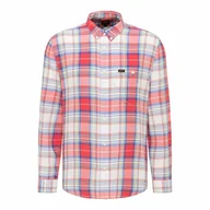 Koszule męskie - Lee Riveted Shirt Męska Koszula Materiałowa Aurora Red L66Iknnv-M - miniaturka - grafika 1