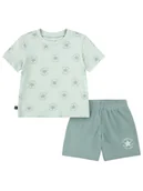 Kaftaniki dla niemowląt - Converse 2-częściowy zestaw w kolorze jasnozielonym - miniaturka - grafika 1