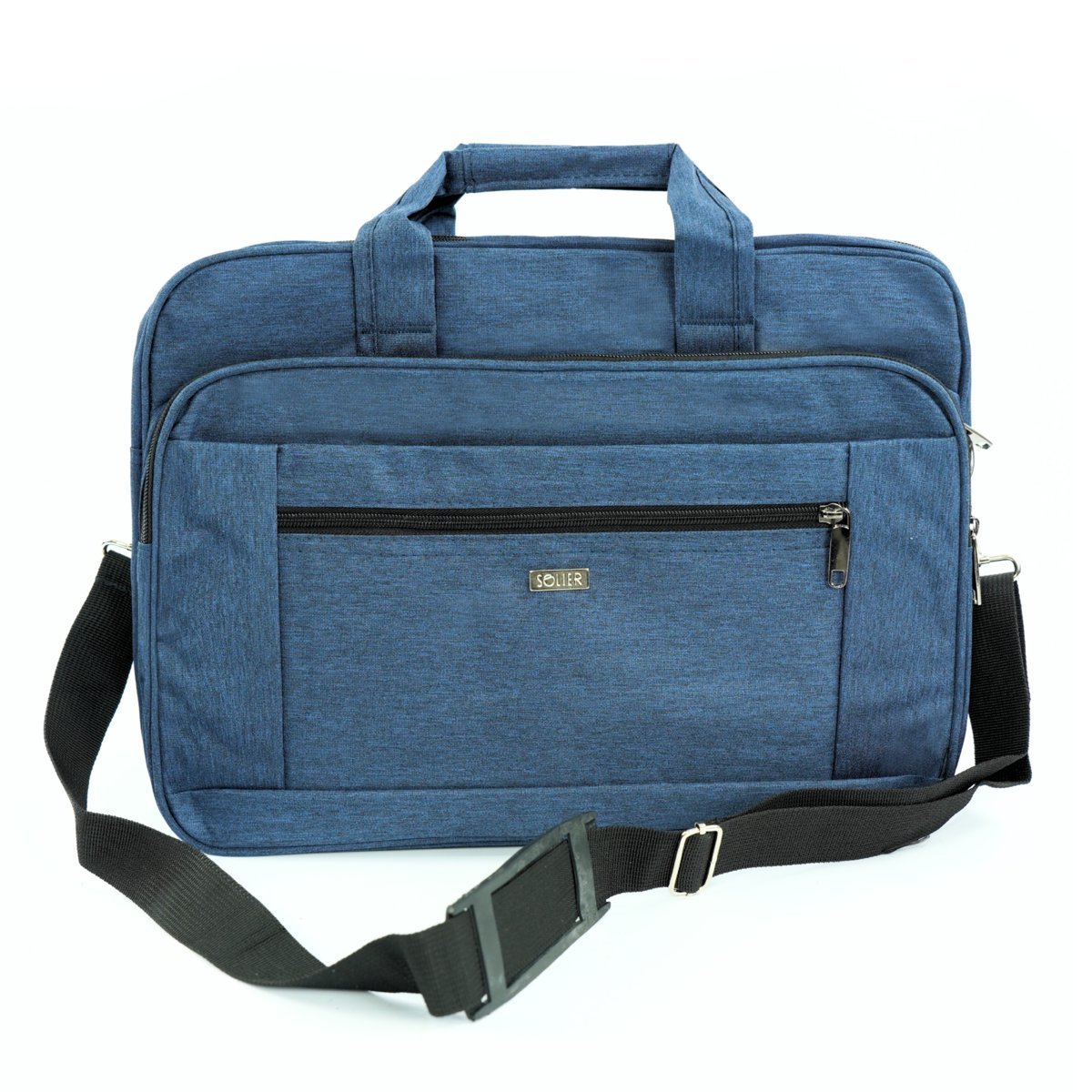 Torba na laptop materiałowa Solier SM02 Lindis granatowa