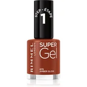 Lakiery do paznokci - Rimmel Super Gel hybrydowy lakier do paznokci bez użycia lampy UV/LED odcień 075 Amber Glow 12 ml - miniaturka - grafika 1