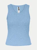 Koszulki i topy damskie - Pieces Top Anibi 17150269 Niebieski Regular Fit - miniaturka - grafika 1