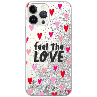 ERT GROUP etui na telefon Apple Iphone XS, case oryginalny i oficjalnie licencjonowany przez Babaco, wzór Feel the love 001, optymalnie dopasowane, z efektem płynnego brokatu - Etui i futerały do telefonów - miniaturka - grafika 1