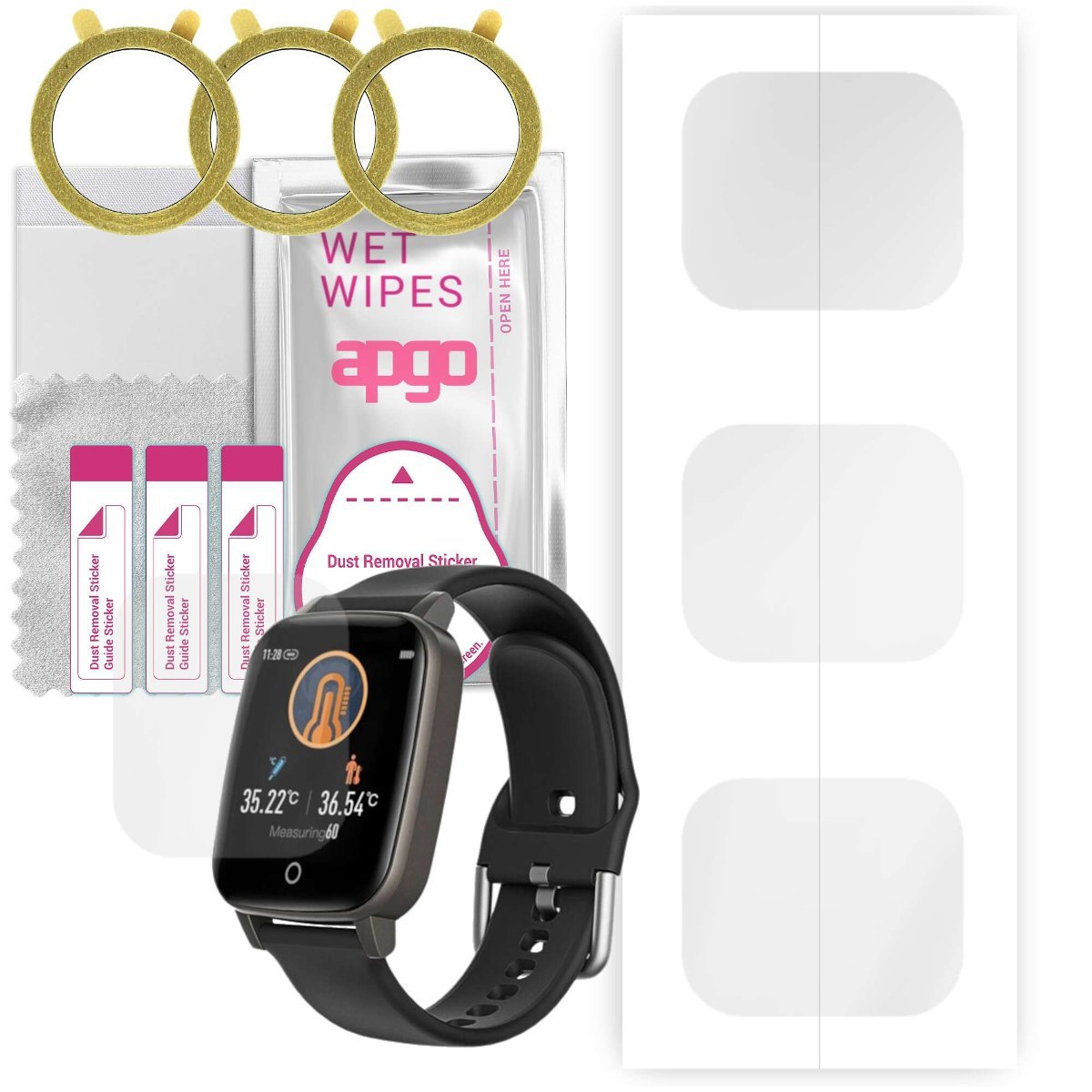 3x Folia hydrożelowa do BlitzWolf BW-HL1T - apgo Smartwatch Hydrogel Protection Ochrona na ekran smartwatcha