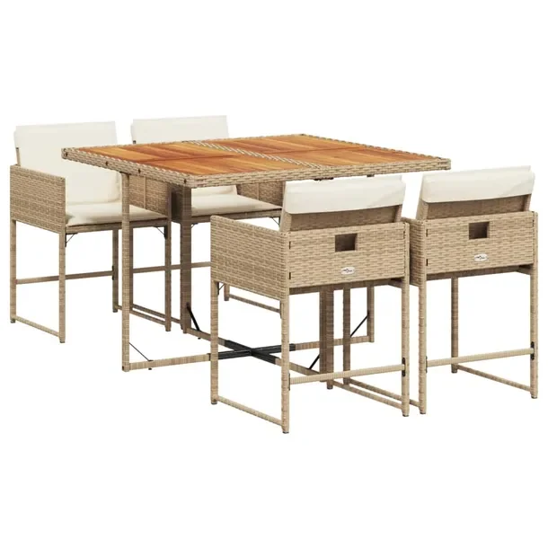 Zestaw Mebli Ogrodowych Rattan PE 110x106x73 cm, 4 krzesła, beżowo-brązo