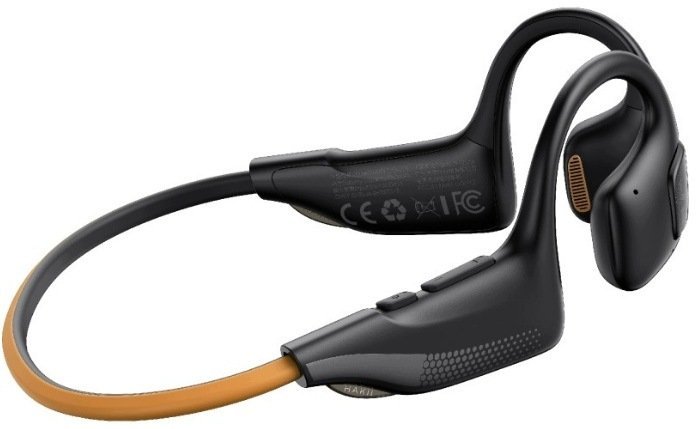Hakii Light II black orange - Bezprzewodowe słuchawki z odtwarzaczem MP3 
