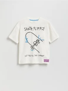 Reserved - T-shirt z nadrukiem - złamana biel - Koszulki dla chłopców - miniaturka - grafika 1