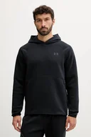 Bluzy męskie - Under Armour bluza Unstoppable Fleece męska kolor czarny z kapturem z nadrukiem 1389350 - miniaturka - grafika 1
