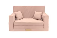 Sofy i kanapy - Rozkładana mini sofa piankowa do pokoju dziecka różowy - miniaturka - grafika 1
