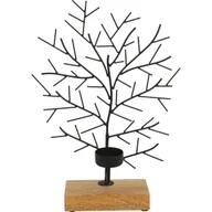 Świeczniki - Świecznik na tealight, w kształcie drzewa, metalowy, 32 x 22 cm - miniaturka - grafika 1