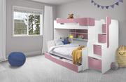 Łóżka dla dzieci i młodzieży - Łóżko wielofunkcyjne CISA 200x120 białe/różowe - miniaturka - grafika 1