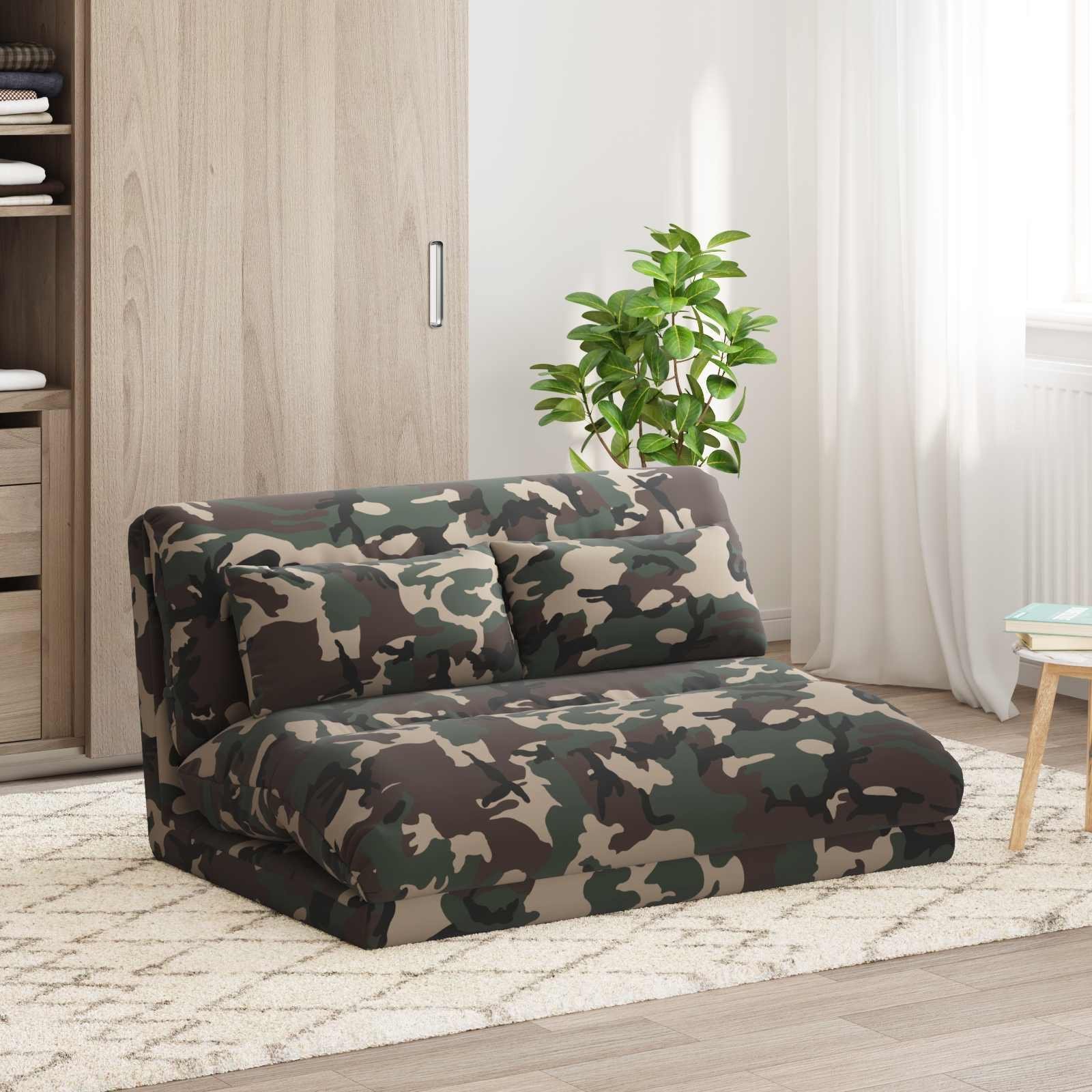 vidaXL vidaXL Krzesło na podłogę Zielony wojskowy 110 x 82 x 55 cm tkanina