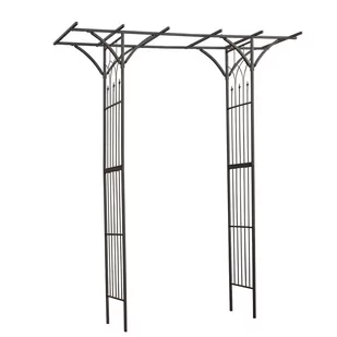 Nature Garden Łuk ogrodowy/pergola, 114x66 232 cm, stal, czarna Outsideliving (6040801) - Kratki i pergole - miniaturka - grafika 1