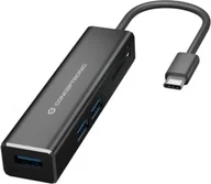 Huby USB - CONCEPTRONIC 3-portowe gniazdo kart USB-C->USB-A 3.0/SD/microSD/TF - miniaturka - grafika 1