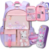 Plecaki szkolne i tornistry - Plecak Szkolny Tornister Piórnik Królik Zając Wielokomorowy 3D klasa 1-3 - miniaturka - grafika 1