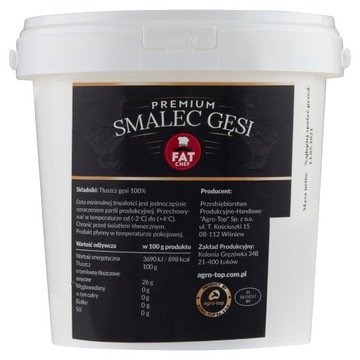 Smalec Gęsi 1kg 1000g Agro-top Premium