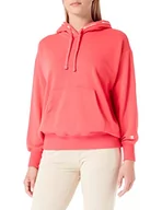 Bluzy damskie - Champion Damska bluza z kapturem Legacy American Classics Powerblend Terry Tape Logo Oversize, Czerwony, L - miniaturka - grafika 1