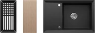 Zlewozmywaki - Zlewozmywak granitowy Kernau KGS Y 6078 1B1D Black Metallic Darmowa dostawa od 99 zł! - miniaturka - grafika 1
