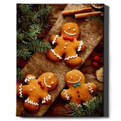 Malowanie po numerach - Obraz Malowanie po numerach 40x50 Cm / Trzy świąteczne pierniczki / Oh Art - miniaturka - grafika 1