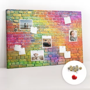 Organizer na ścianę XXL, Tablica Korkowa 120x80 cm - Pomalowana ściana + Pinezki - Tablice i flipcharty - miniaturka - grafika 1