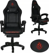 Fotele gamingowe - FOTEL GAMINGOWY OBROTOWY CZARNY DAMING Z PODNKIEM KRZESO KUBEKOWY - miniaturka - grafika 1