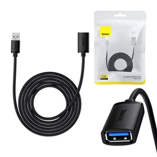 Przedłuzacz Baseus USB 3.0 męski do żeński, AirJoy series, 3m (czarny) - Kable komputerowe i do monitorów - miniaturka - grafika 1