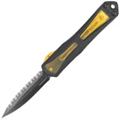 Noże - Nóż automatyczny OTF Heretic Manticore S DE Black Aluminum / Ultem, Black DLC Full Serrated MagnaCut by Tony Marfione Jr. - miniaturka - grafika 1